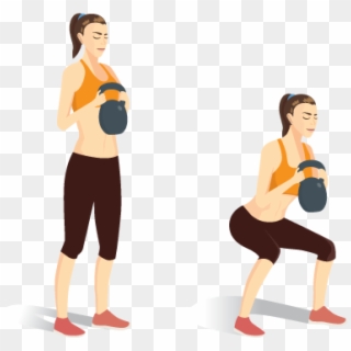 Kettlebell Goblet Squat - Weight Training, HD Png Download