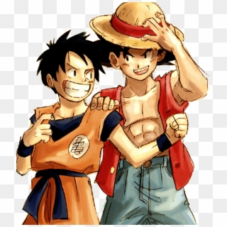 Anime Debate Images Goku And Luffy Wallpaper And Background - One Piece Y Goku, HD Png Download
