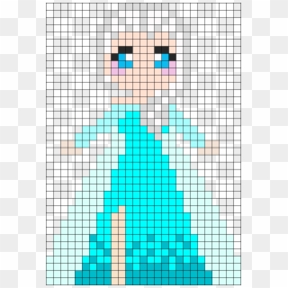 Frozen Cutie Elsa Perler Bead Pattern / Bead Sprite - Elsa Perler Bead Pattern, HD Png Download