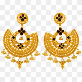 Png Gold Earrings - Pc Chandra Jhumka Collection, Transparent Png