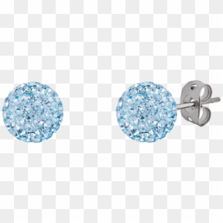 Bonbon Titanium & Light Blue Crystal Earrings - Light Blue Diamond Earrings, HD Png Download