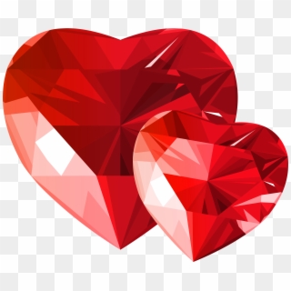 Diamond Hearts Red Transparent Png Clip Art, Png Download