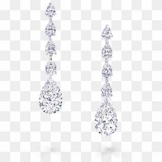 A Pair Of Graff Pear Shape Diamond Earrings - Earrings, HD Png Download