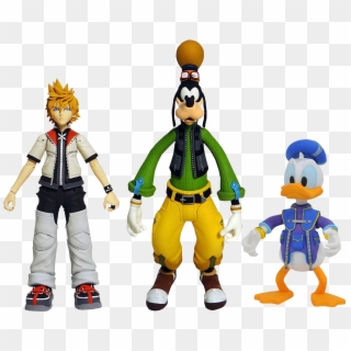 Roxas, Goofy & Donald Duck 7” Action Figure 3-pack - Action Figure Kingdom Hearts, HD Png Download