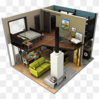 Tinyhousebigloft4 - Tiny House Small House Floor Plan, HD Png Download