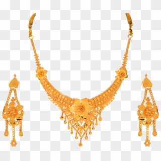 Indian Gold Jewellery Necklace Sets Png - Gold Necklace Set Png, Transparent Png