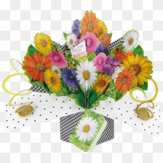 Birthday Flowers Pop Up Greeting Card Cards - Tarjetas Con Flores Para Un Cumpleaños, HD Png Download