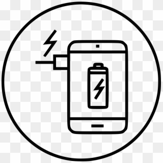 Battery Charging Device Mobile Phone Comments - Line Art, HD Png Download