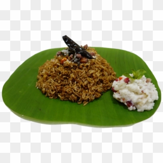 Ravan Bhaat And Fruit Curd Rice - Banana Leaf Rice, HD Png Download