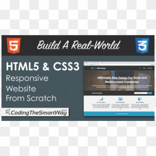 Build A Real-world Html5 & Css3 Responsive Website - Website From Scratch Html, HD Png Download