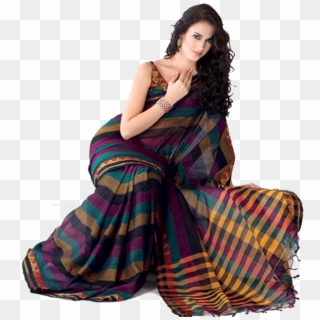 Indian Cotton Design Saree, HD Png Download