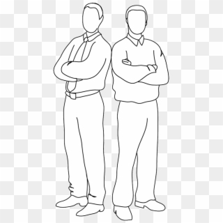 Outline Of A Person Standing - People Back To Back Drawing, HD Png Download