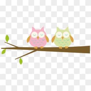 Png Black And White Baby Owl - 2 Owls Clip Art, Transparent Png