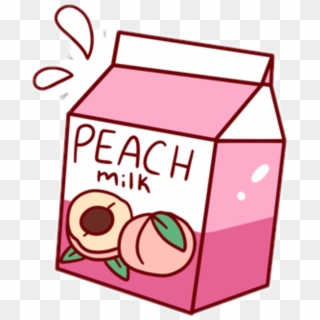 Leite Milk Kawaii Bebida Bebidas Tumblr Peach Peach🍑 - Peach Milk, HD Png Download