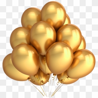 Download - Gold Metallic Balloons Png, Transparent Png