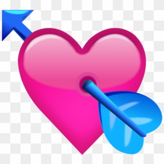 Download Pink Heart With Arrow Emoji Icon Emoji Island - Heart Emoji Png Ios, Transparent Png