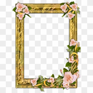 Png Gold Frame With Flowers On A Transparent Background - Frames With Transparent Backgrounds, Png Download