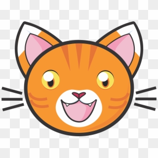 Calico Cat Png Face Orange Clipart Library Stock - Cartoon Ginger Cat Face, Transparent Png