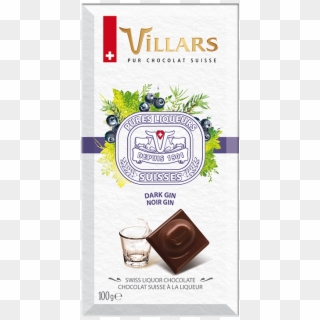 Villars Swiss Dark Chocolate Bar Filled With Gin - Villars Chocolate, HD Png Download