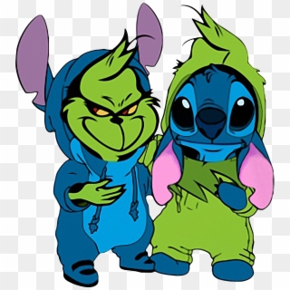 Best Friends Baby Grinch And Stitch Long Shirt, Sweater, - Stitch And Grinch Sweatshirt, HD Png Download