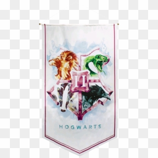 Hogwarts Watercolour Satin Banner - Harry Potter Poster Hogwarts, HD Png Download