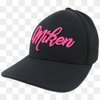 Miken Hat By Pacific All Black/pink Script - Baseball Cap, HD Png Download