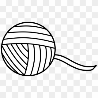Yarn Clipart Black And White - Ball Of Yarn Clipart, HD Png Download
