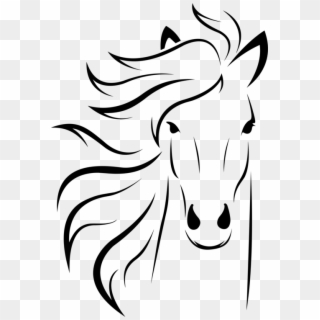 Horse Drawing Animal Face Silhouette - Horse Face Clip Art, HD Png Download
