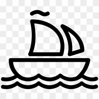 It's A Logo Of The Sailing Ship Medium Pretty Much - Boat Line Icon Png, Transparent Png