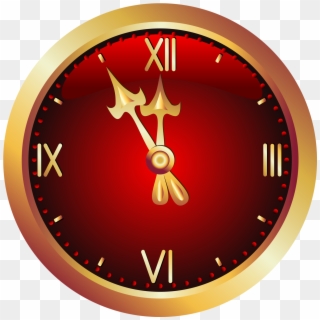 Christmas Red Clock Png Clipart Picture - Reloj Navideño Png, Transparent Png