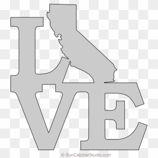 California Love Map Outline Scroll Saw Pattern Shape - Scroll Saw Patterns Love Louisiana Symbol, HD Png Download