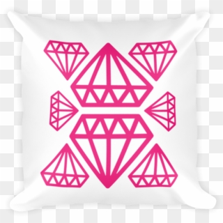 White & Hot Pink Modern Diamond Pattern Boho Pillow - Cushion, HD Png Download