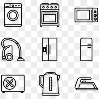 Home Appliance Set - Home Appliances Icons Png, Transparent Png