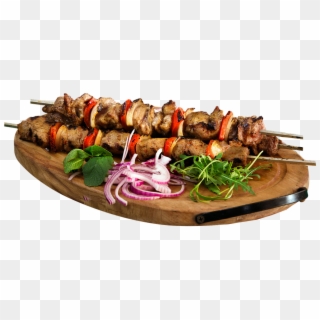 Skewer, Kebab, Barbecue, Food, Restaurant, Plate, Board - Barbecue Png, Transparent Png