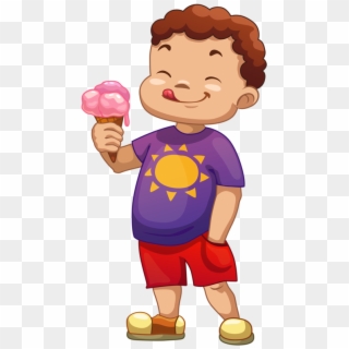 Ice Cream Tastes Better In Vacation Days - Boy Eating Ice Cream Clipart, HD Png Download
