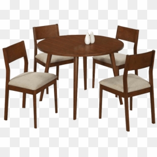 4 Seater Round Dining Table Set With Wooden Chai - Dining Table 4 Seat Png, Transparent Png