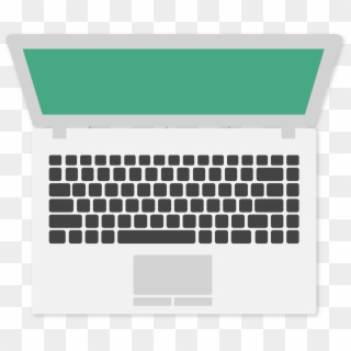 Writing The Best Research Paper - Laptop Top View Vector Png, Transparent Png