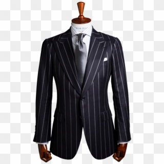 Bold Navy Pinstripe Suit - Mens Bold Pinstripe Suit, HD Png Download
