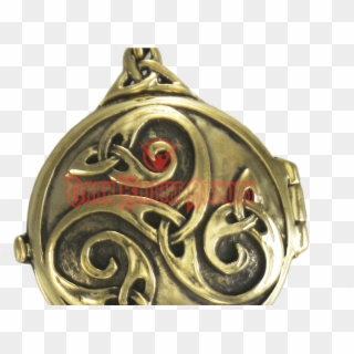 Bronze Celtic Swirl With Hidden Pentacle Locket Dd - Medieval Locket, HD Png Download