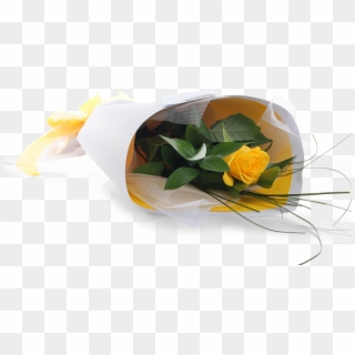Yellow Rose Bouquet - Single Yellow Rose Flower, HD Png Download