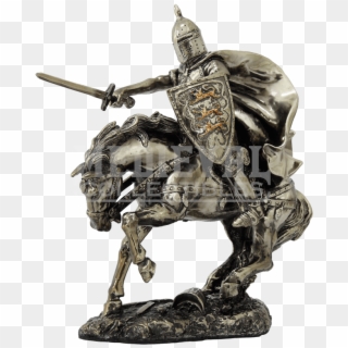 Charging Mounted Medieval Knight Statue - Medieval Warhorse, HD Png Download
