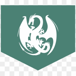 Green Flag With A White, Medieval Dragon Design Representing - Dragon In Medieval Times, HD Png Download