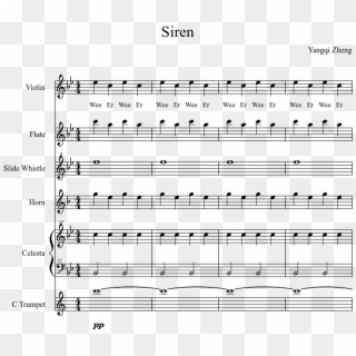 Siren Sheet Music Composed By Yangqi Zheng 1 Of 6 Pages - Sound Of Silence Tenor Sax Sheet Music, HD Png Download