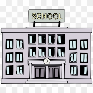 Grammar School West Moor Color Cartoon - Architecture, HD Png Download