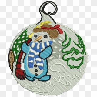 Cute Snowman Christmas Ornament - Embroidery, HD Png Download