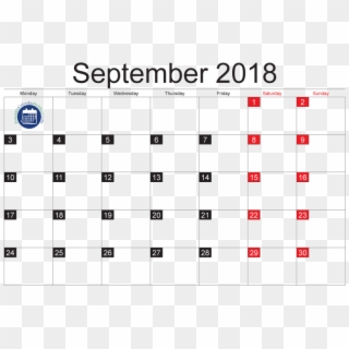September 2018 Monthly Calendar In Pdf, Jpg - Days In September 2018, HD Png Download