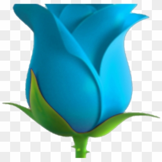 Rose Clipart Emoji - Blue Flower Emoji Png, Transparent Png