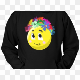 Emoji Flower Cute Face Emojis Flowery Crown Hoodie - Emoji, HD Png Download