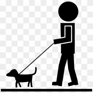 Man Walking With Pet Dog And A Cord Comments - Perro Y Humano Animado, HD Png Download