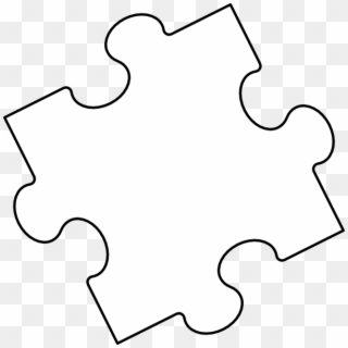 Jigsaw Puzzle Piece Outline Clip Art At Clker - Puzzle Piece Png White, Transparent Png